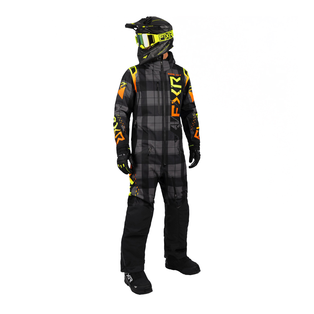 Комбинезон FXR Helium с утеплителем Black/Plaid/Inferno, XL