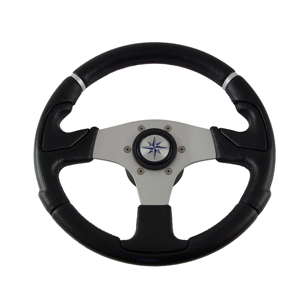 Колесо рулевое NISIDA, спицы серебрянные 320 мм, чёрный