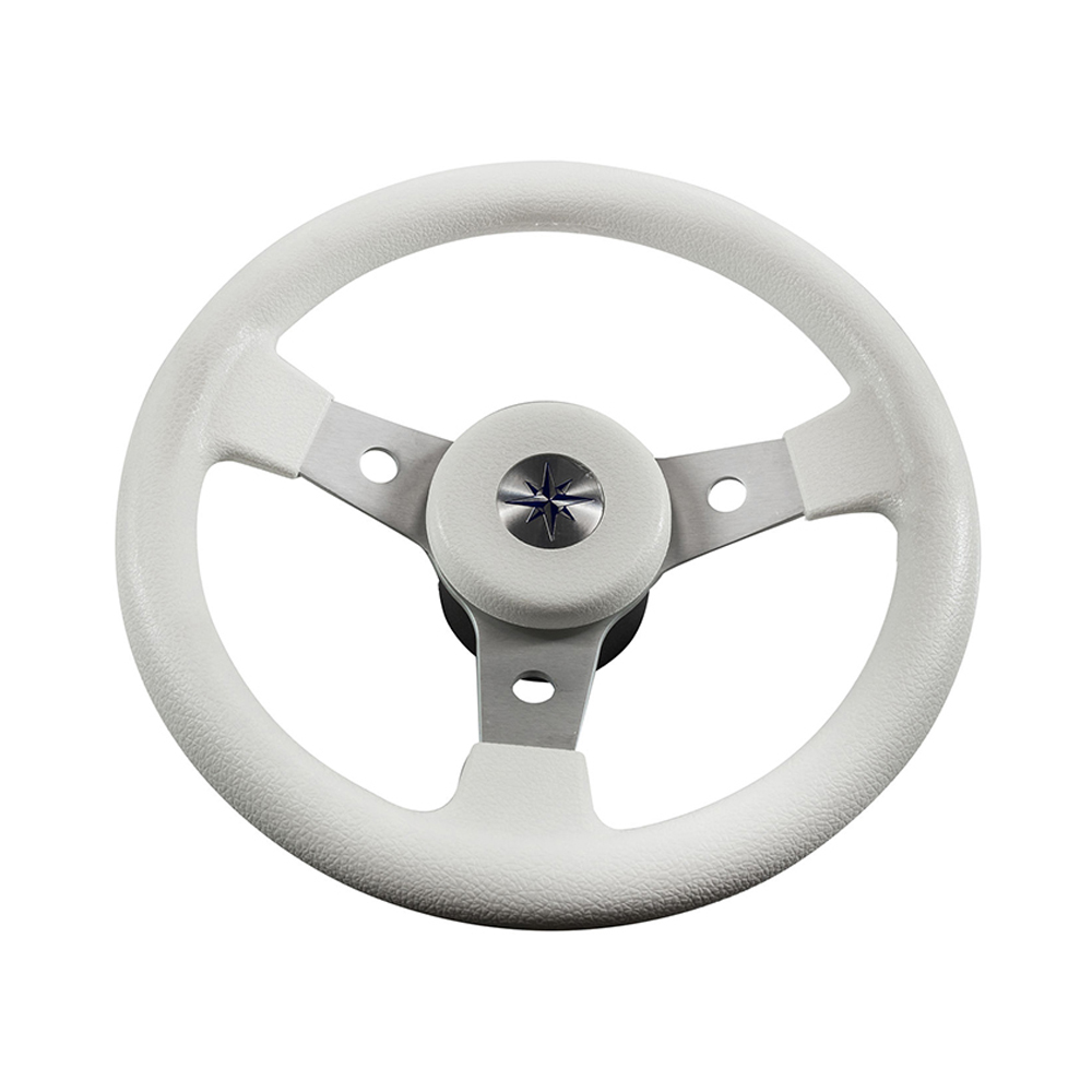 Колесо рулевое DELFINO, спицы серебрянные 310 мм, белый