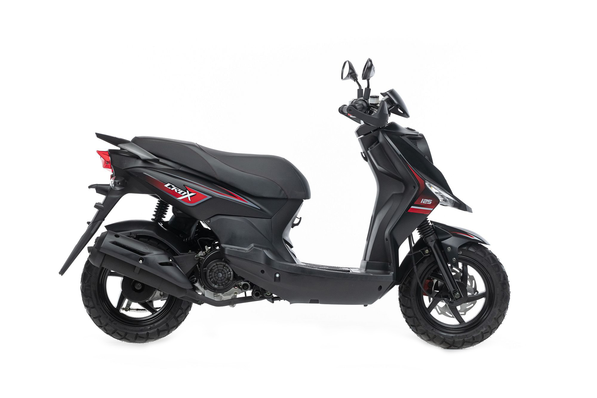 Скутер SYM CROX 125 Черный - Матовый Темно-Серый, арт. AE12W8-RU-KGAE-BK-5560S-GY-7450U